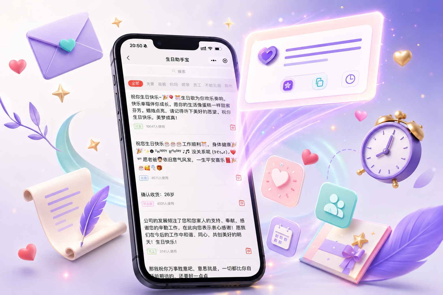 智能生日祝福语功能展示